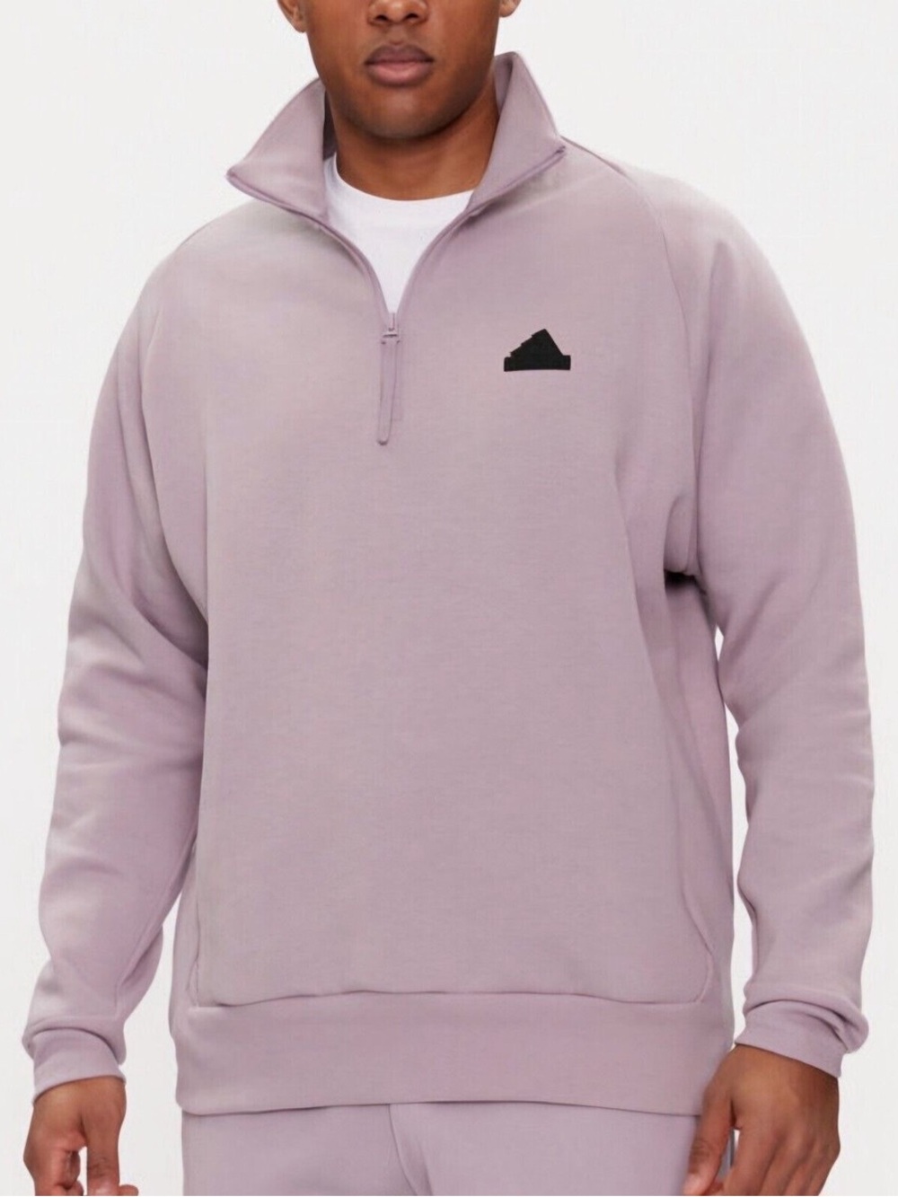 adidas Men's Quarter-Zip Sweatshirt Mauve